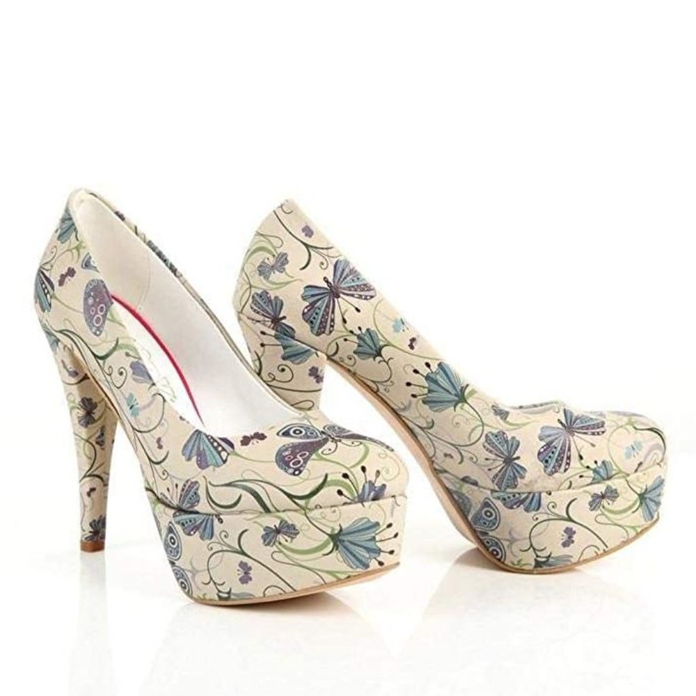 NWOT Sexy Butterfly & Flower Platform Heels